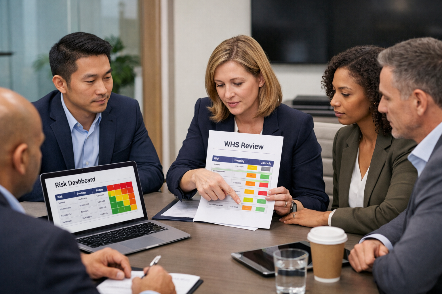 A professional woman feeling overwhelmed and stressed in an office environment.